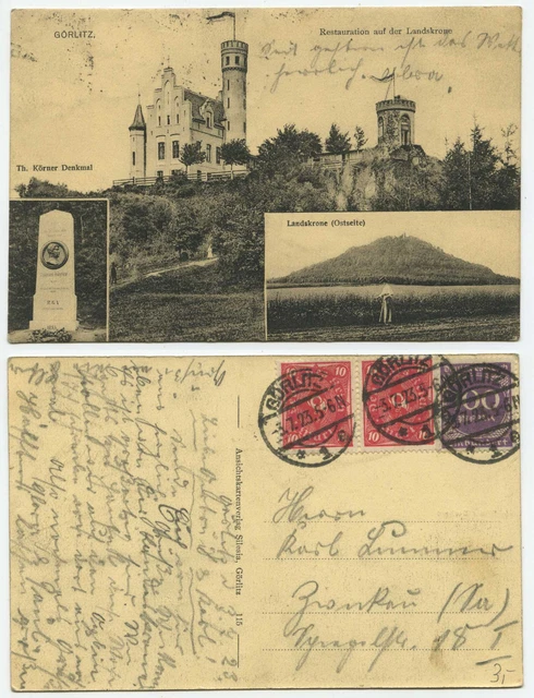 33472 - Görlitz - Landskrone - Ansichtskarte, gelaufen 3.7.1923