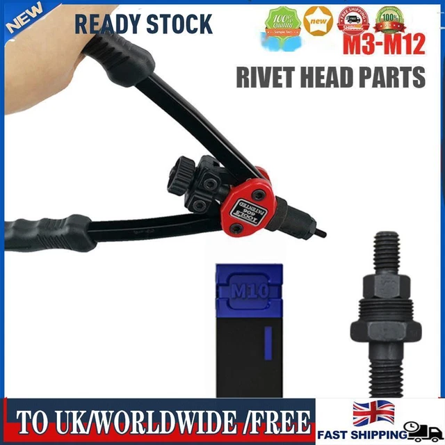 Rivets Nuts Insert Flat Head Threaded for Hand Riveter Gun Tools (M10)
