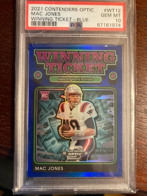 2021 Contenders Optic Mac Jones Winning Ticket-Blue Psa 10