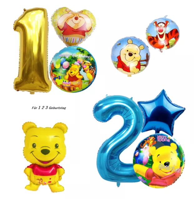 Winnie Pooh Folienballon Winnie Puuh Tigger Zum 1 2 3  Jungen Kinder Geburtstag