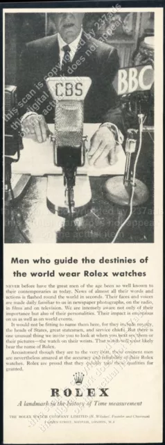 1956 Rolex watch BBC CBS radio broadcaster photo vintage print ad