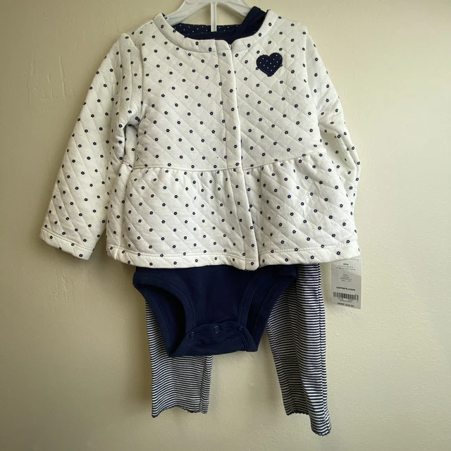 Baby Girl Carter's 3-Piece floral Cardigan, Bodysuit & Pants Set 24m New W/ Tags