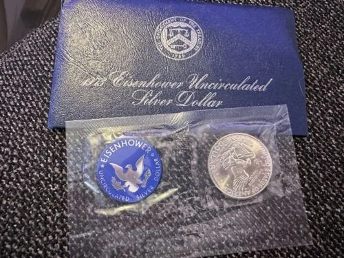 1973 S Ike Eisenhower Silver Dollar BU Brilliant Uncirculated OGP Blue Pack