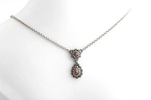 Trachten Collier 835 Silber Granatschmuck Länge 39cm