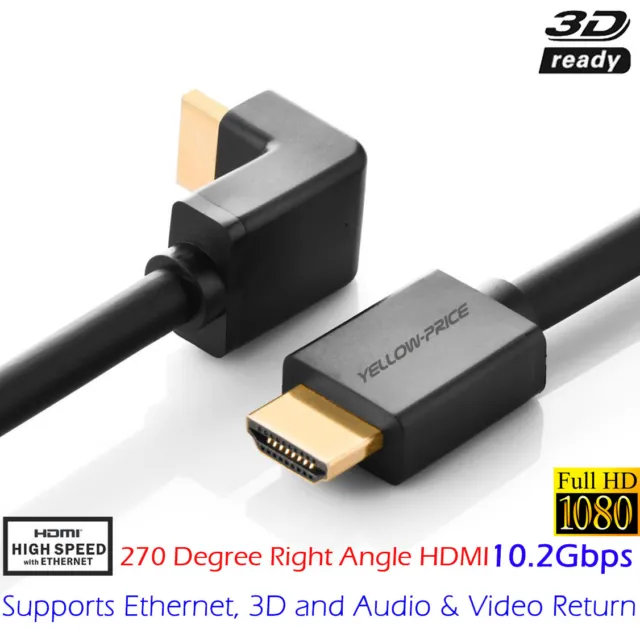 High Speed HDMI Right Angle 90 Degree/270 Degree HDMI Cable 5m 8m + Ethernet ARC