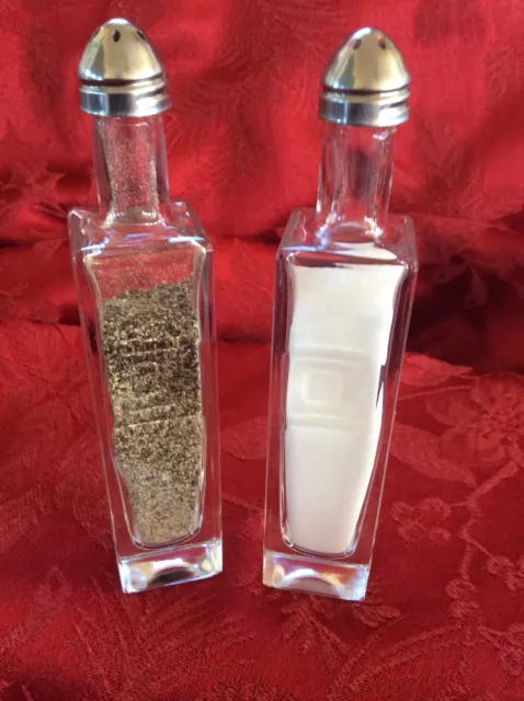 Pair SQUARE ONE Vodka Mini Liquor 50ml Bottles Upcycled SALT & PEPPER Shakers