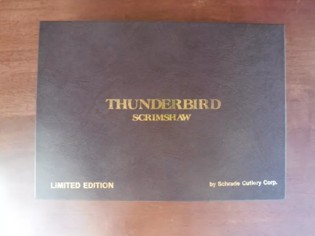 Vintage Schrade Thunderbird Scrimshaw sheath ONLY Lock Back Folding Knife
