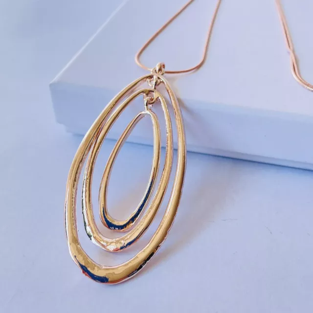 Necklace Pendant Rose Gold Shiny Statement Necklaces Women’s Jewellery Gift UK