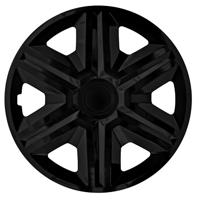 16" Wheel Trim Set Gloss Black Set of 4 Univers Hub Caps Covers [AKBlack]