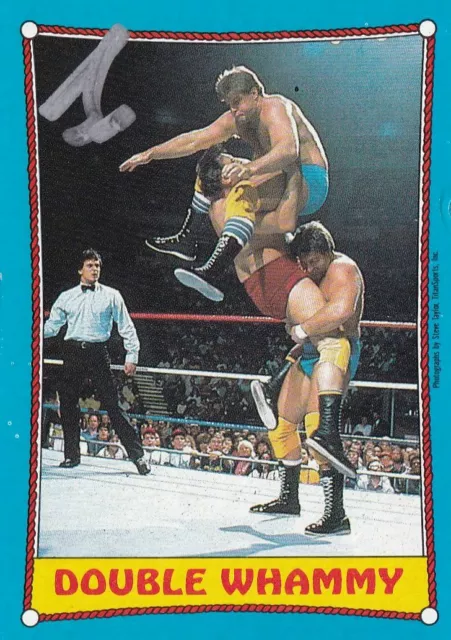 Jacques Rougeau Signed 1987 Topps WWF Rookie Card #27 WWE RC Brothers Autograph