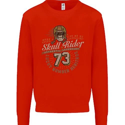 Felpa Maglione Skull Rider Motocicletta Biker Moto Uomo 9