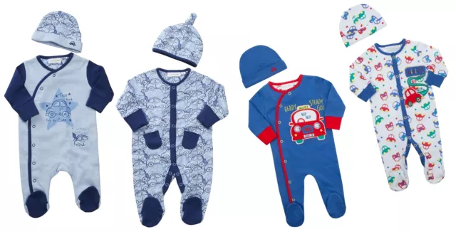 Babytown Baby Jungen Auto Design Schlafanzug & Mütze Set