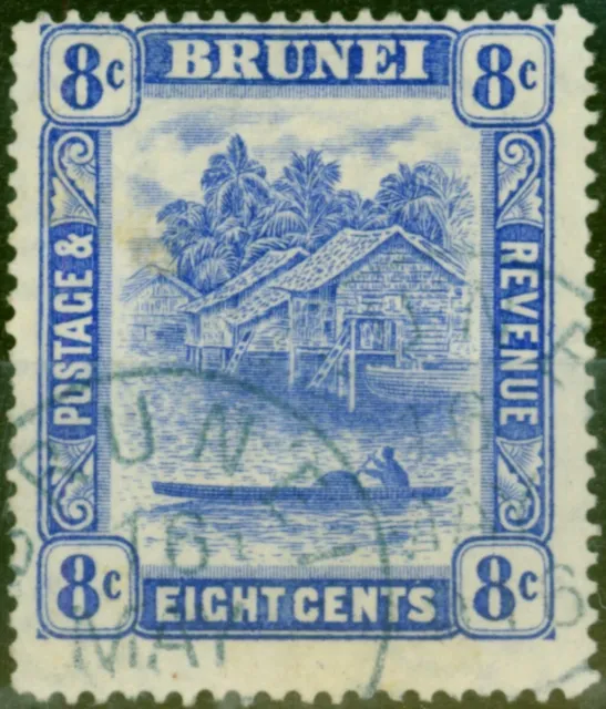 Brunei 1908 8c Blau & Indigo Blau SG41 Fein Gebraucht