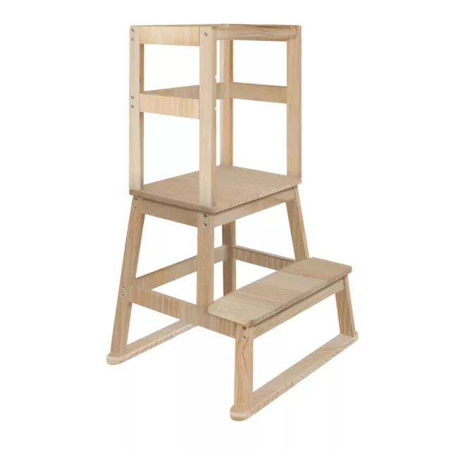 BOMI® Vario Lernturm Kinder Schemel Swubi aus Holz I Lerntower Kinder natur-holz