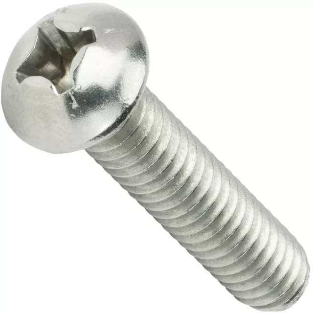 4-40 Round Head Phillips Drive Machine Screws Stainless Steel Inch All Lengths