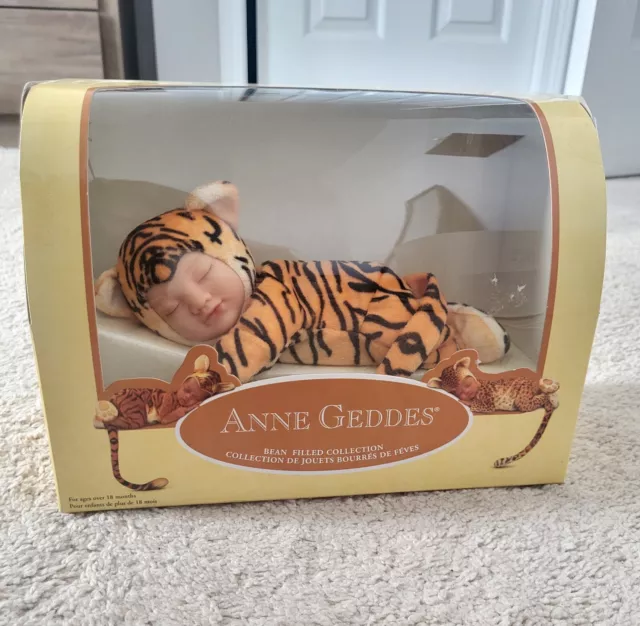 Anne geddes Tiger doll 7.5" Bean Filled Collection New In Box