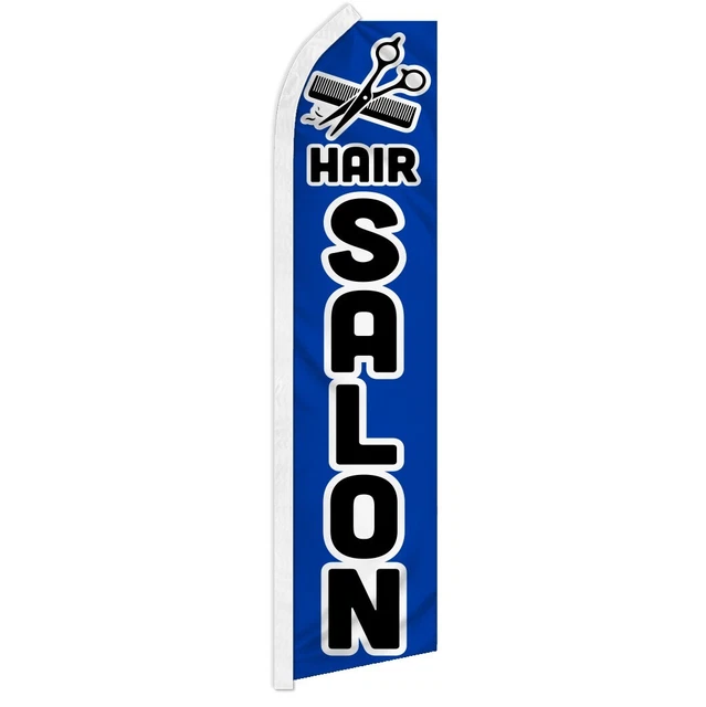 Hair Salon Advertising Swooper Feather Flutter Flag Beauty Services
