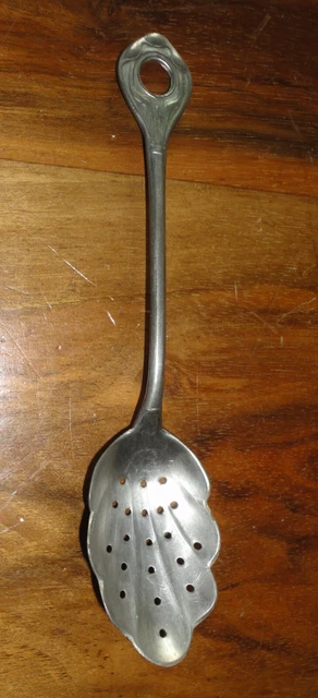 Deux Anciennes Cuillères Absinthe Metal chromée Losanges étirés bistrot collection 1900 - Collection