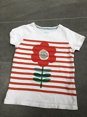 Mini Boden Girls Flower Print Short Sleeve Top Age 3:4 Years