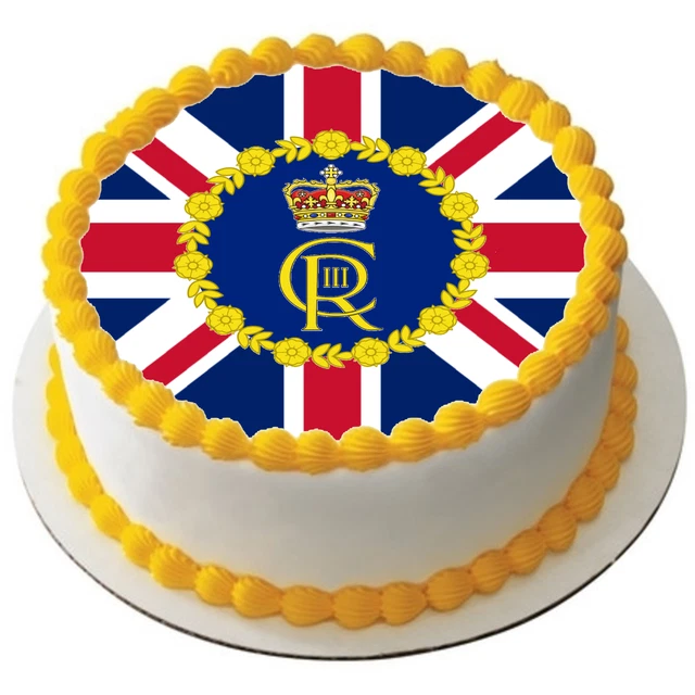 KING CHARLES III CORONATION 7.5" PREMIUM ICING CAKE TOPPER D3 HRH 3rd