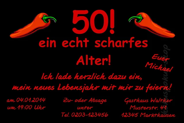 10 LUSTIGE EINLADUNGSKARTEN Party Geburtstag Einladungen