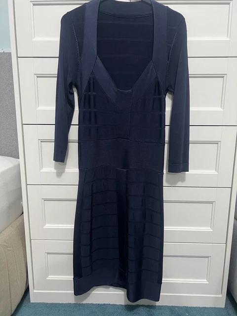 FRENCH CONNECTION Navy Blue Sleeveless Bodycon Bandage Dress, Size 8 8.66  - PicClick UK