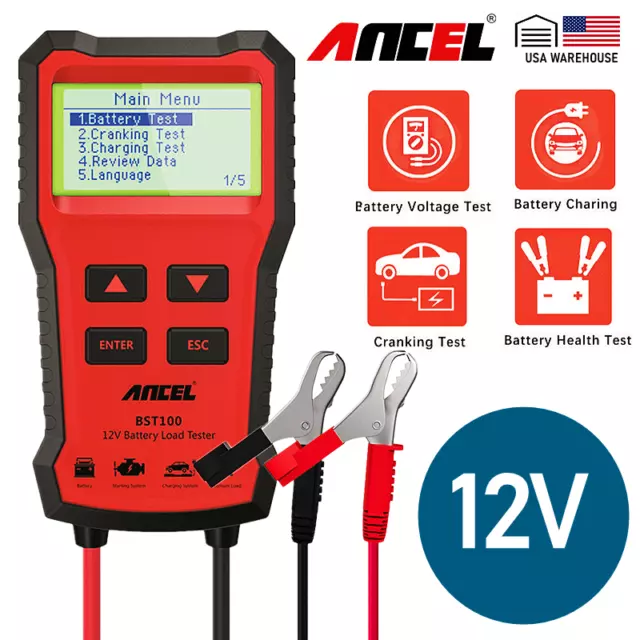 Ancel BST100 12V Automotive Car Battery Tester 220Ah Charging Analyzer 2000CCA