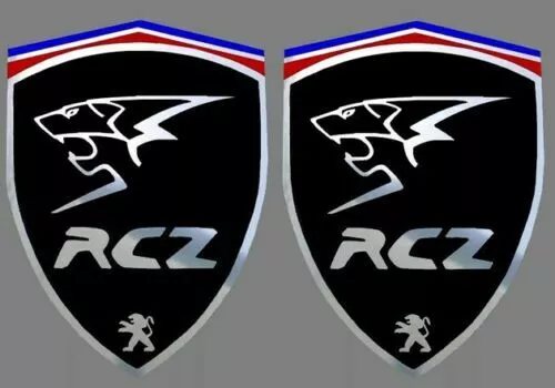 2 stickers PEUGEOT RCZ chrome à coller sur les ailes avant