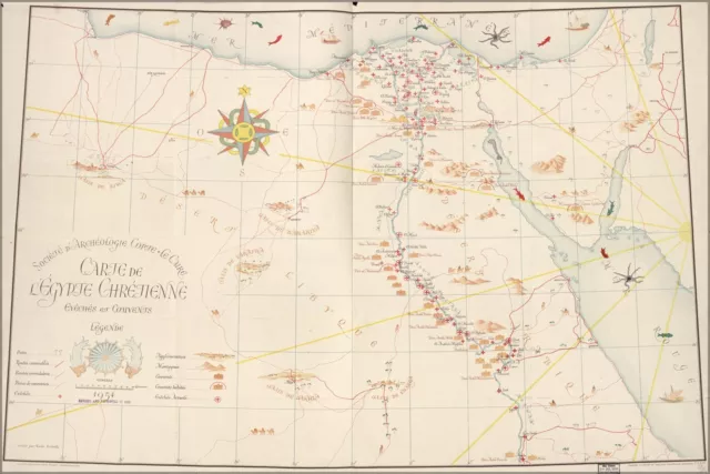 Poster, Many Sizes; Map Of Christian Egypt 1955