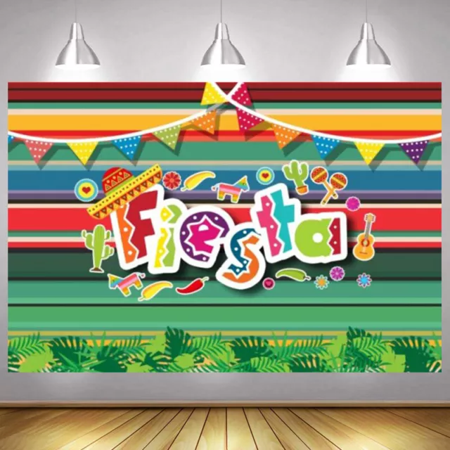 Fiesta Backdrop Mexican Luau Party Carnival Cinco De Photo Background Banner