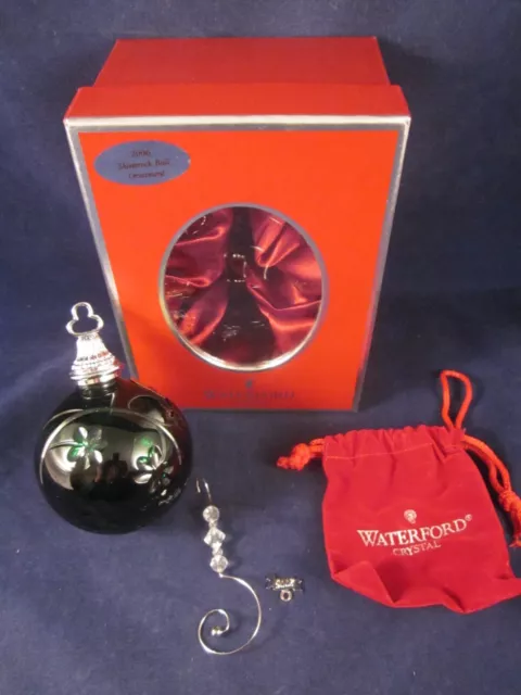 WATERFORD CRYSTAL Christmas Ornament 2006 Shamrock Green Cased Ball 1st NEW BOX