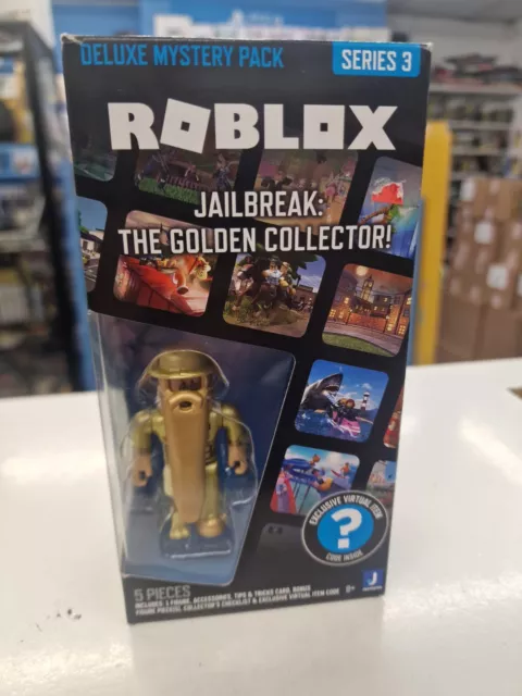 Roblox Deluxe Mystery Pack JAILBREAK: THE GOLDEN COLLECTOR Series 3 W/ Code  2022