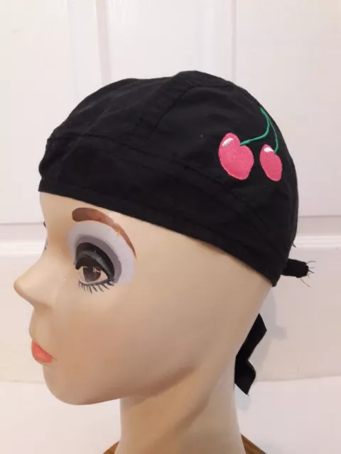 Women's Motorcycle Hat Cap Cherries Rocker Rockabilly Head Gear biker