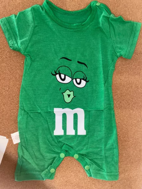 Baby Girl 9-12 Month Romper One Piece GREEN M&M New Size Large