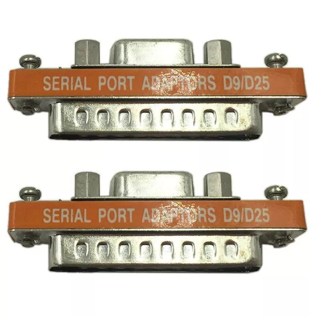2X DB9 Female to DB25 Male  Serial Port Cable Adapter Gender Changer B8K47035