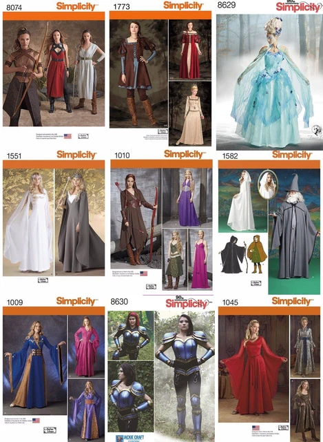 Simplicity Sewing Pattern Costume Renaissance Fest Gown Dress Elves Wizard