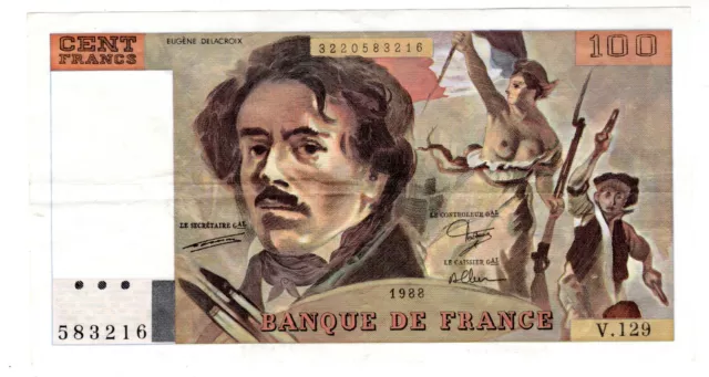 FRANCE Billet 100 FRANCS (  1978 - 1987 ) DELACROIX  TB // TTB