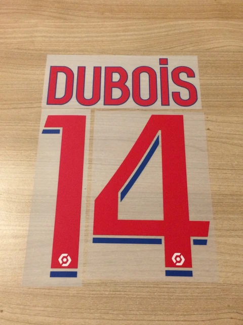 Flocage officiel DUBOIS N°14 OL 2021/2022 maillot exterieur