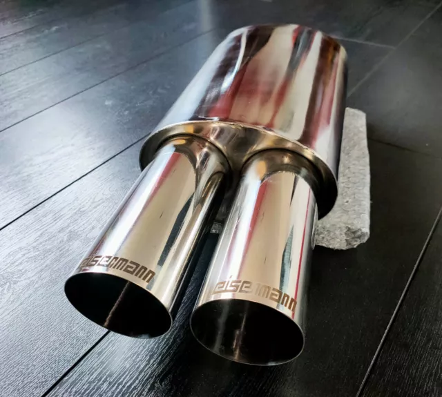 E36 E46 E90 BMW Eisenmann Style Custom Twin Tip Stainless Steel Exhaust 2.5" In