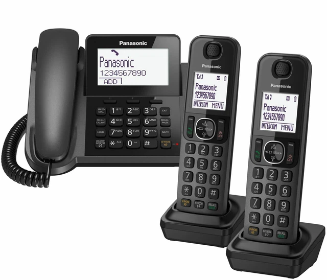 PANASONIC KXTGF323 CORDED Phone with Answer Machine & 2 Cordless