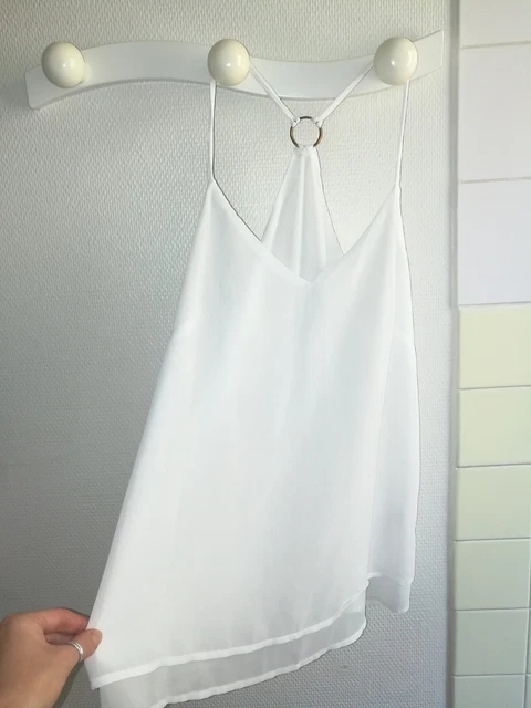 Top été Choklate Dos Nageur Orange & Blanc - Taille 36/38 - Résille - Neuf Sans étiquettes