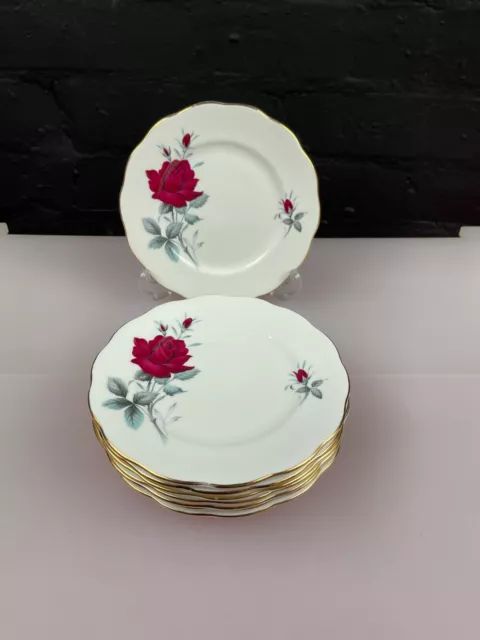 8 x Royal Albert Sweet Romance Tea / Side Plates 16 cm Wide Set