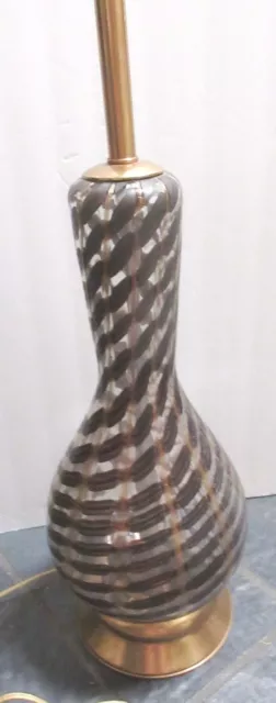 Murano  Brown Black  & Copper Aventurine Glass Lamp, Excellent Condition, great!