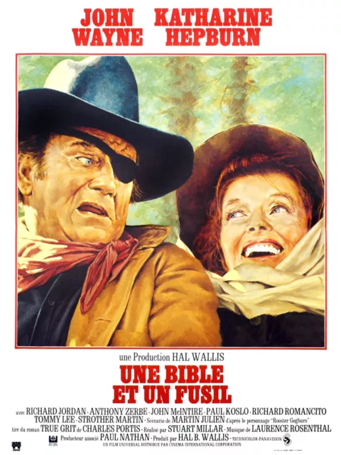 Une Bible Et Un Fusil, John Wayne, Repro Affiche De Cinema Vintage (40X60)