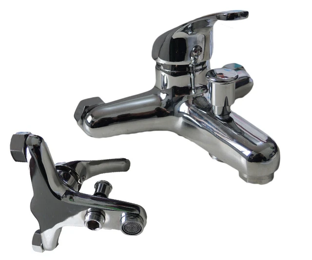 Miscelatore Monocomando GRIFEMA Per Vasca/Doccia - Con Flessibile Acciaio 1,5m E Doccetta 5 Vie, Cromo