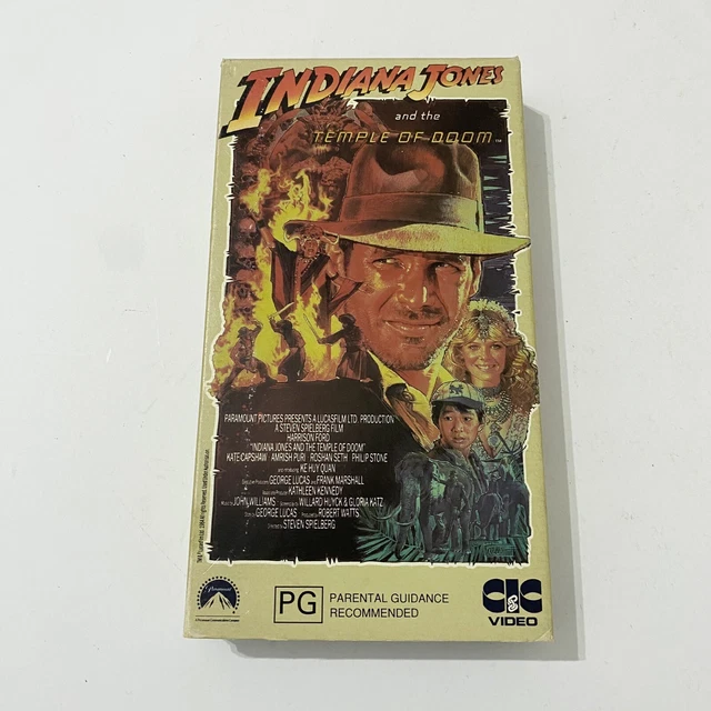 INDIANA JONES AND the Temple of Doom VHS Video Tape Movie Cardboard