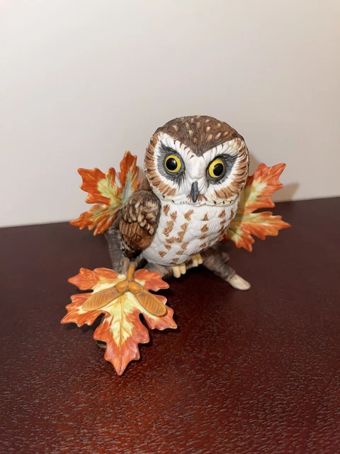LENOX Saw Whet Owl Figurine, Garden Bird Sculpture Collection w/o box
