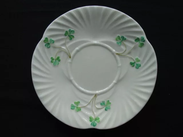 Belleek. Harp Shamrock Dessert Plate. 3Bm.