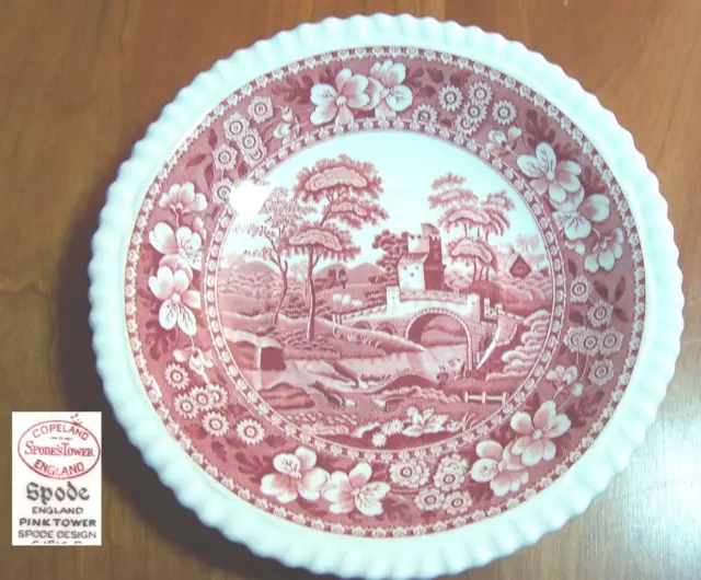 Copeland Spodes Tower Red or Pink and White Gadroon Saucer(s)