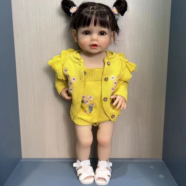 Bambole neonato Reborn 22 pollici corpo intero vinile morbido realistiche bambina neonato regalo